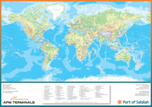 World Map Demonstrating Port Locations