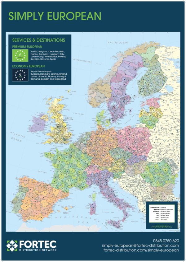 europe-postcode-politcal European Postcode Map